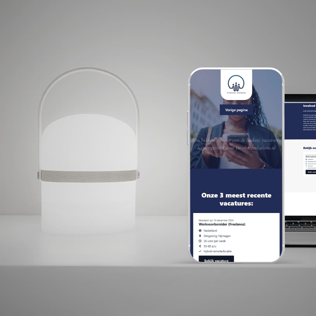 Website van Vacatures Involved Solutions op mobiel