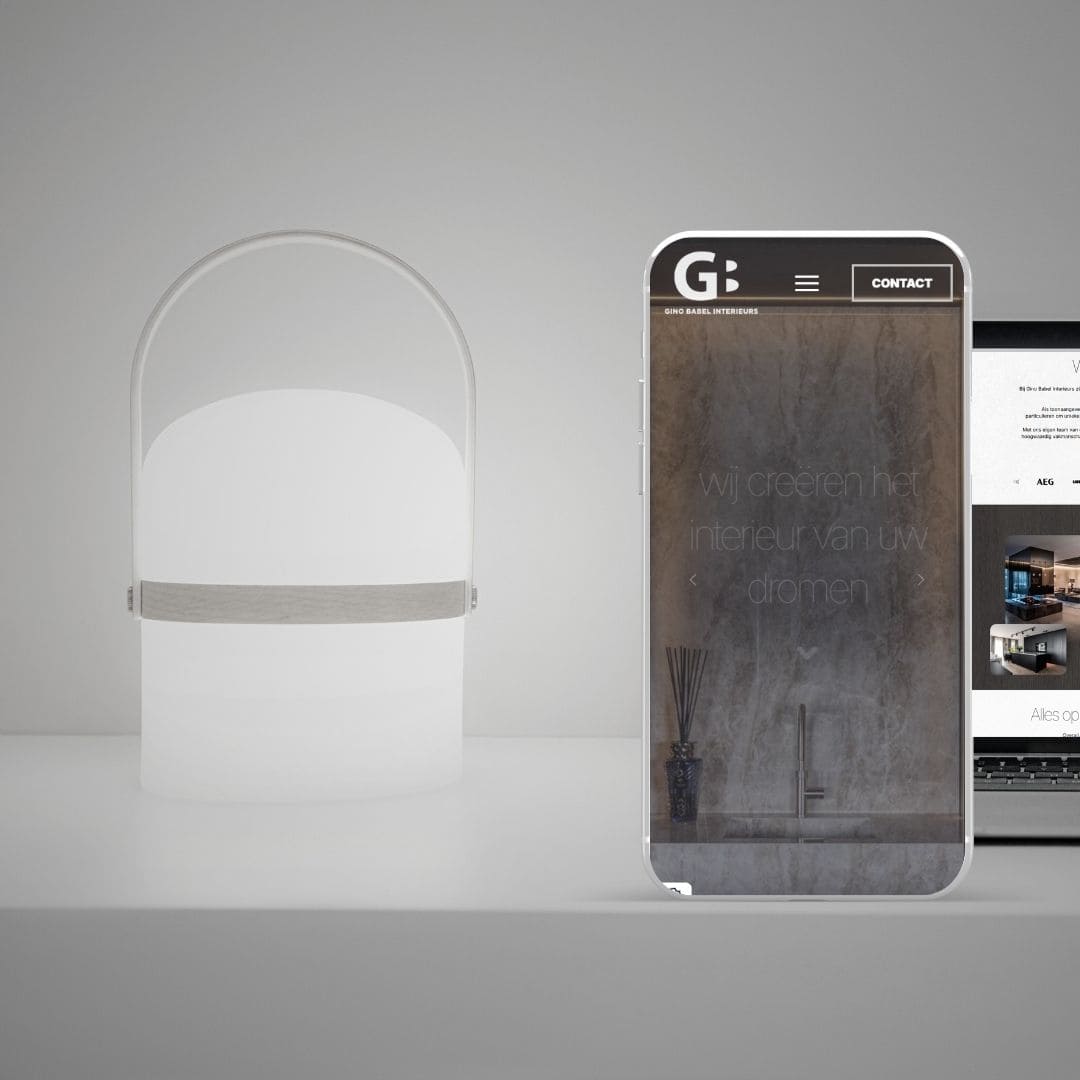 Website van Ginobabel.com op mobiel