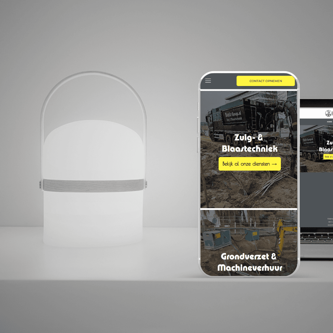 Website van Beets Groep op mobiel