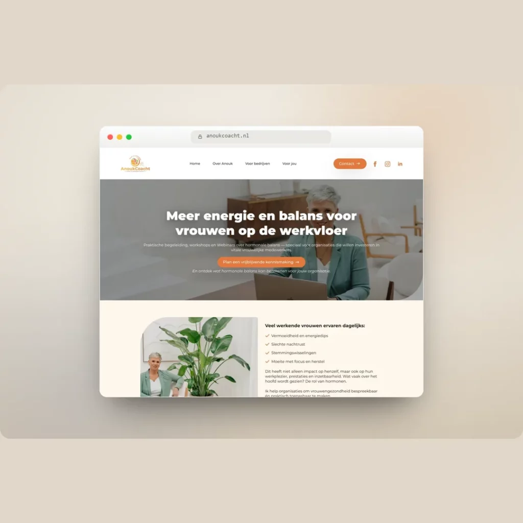 Project AnoukCoacht door Oventa Webdesign