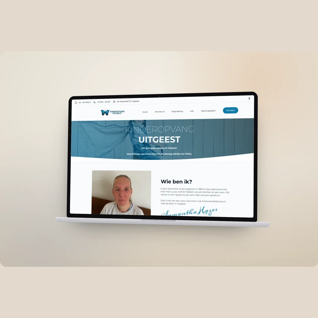 Website van Kinderopvang Uitgeest op laptop