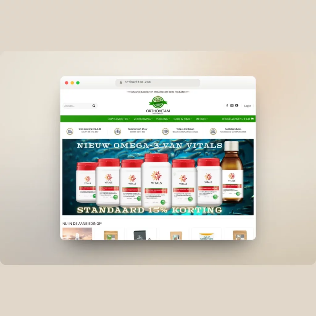 Project Orthovitam door Oventa Webdesign