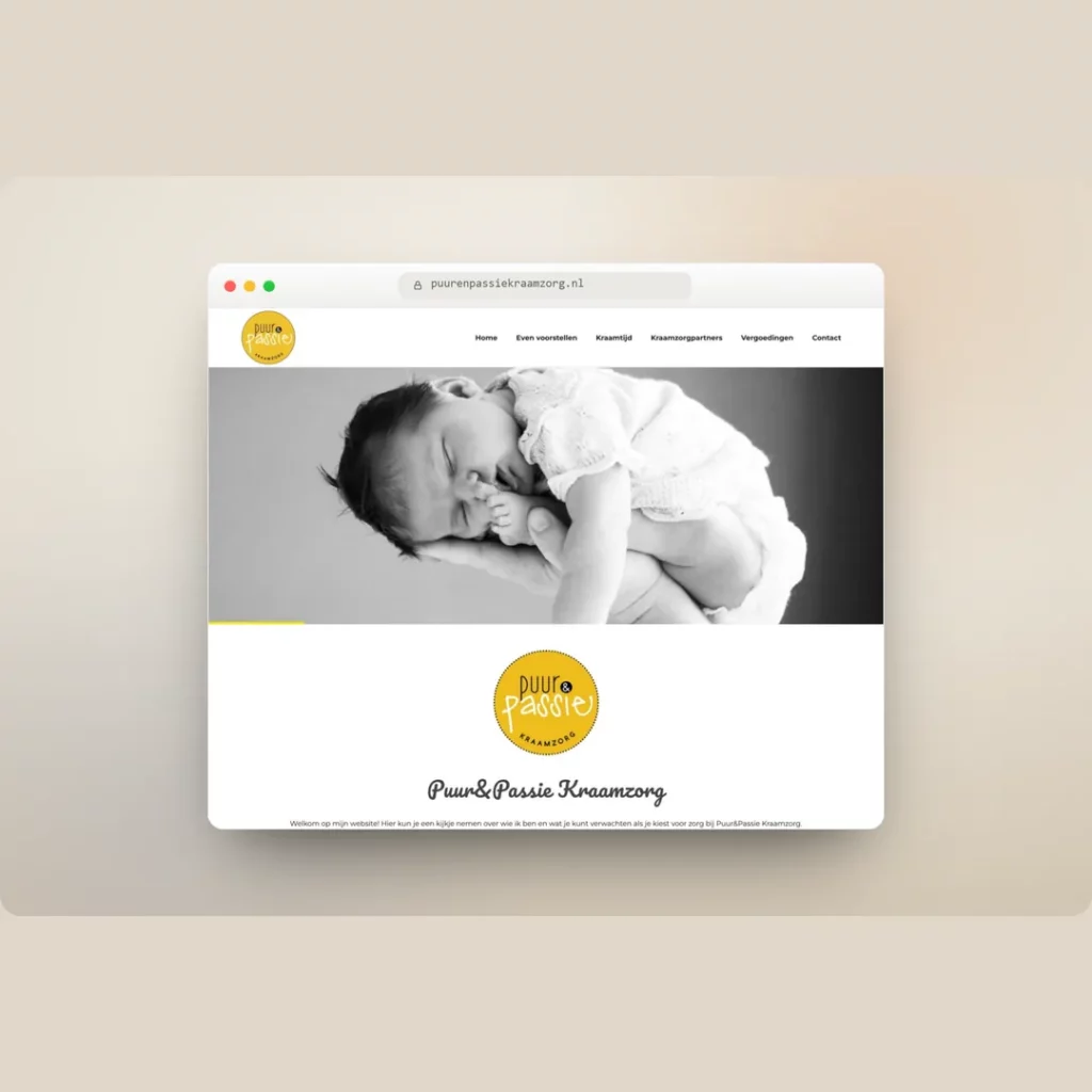 Project Puur & Passie Kraamzorg door Oventa Webdesign
