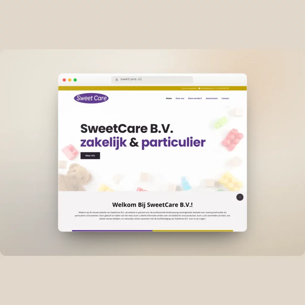 Project SweetCare door Oventa Webdesign